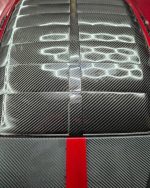Super Snake Hood Mustang 2018 2023 MP concepts super snake hood 2018 2023in Ruby Red with carbon fiber air intakes - Image 7
