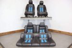 11-12 Ford Mustang Shelby GT500 Leather Seat Set (Black & Blue)
