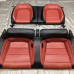 2015-2020 Mustang OEM red leather rear seats (coupe) – Excellent condition, direct bolt-in!