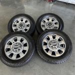 20” OEM f350 King Ranch wheels  275/65/20 Bridgestone dueler tires  Wheels are 20” OEM wheels off of a 2025 f350 king ranch package.