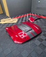 Super Snake Hood Mustang 2018 2023 MP concepts super snake hood 2018 2023in Ruby Red with carbon fiber air intakes - Image 5