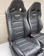 FORD MUSTANG OEM RECARO BLACK LEATHER SEATS - Image 4