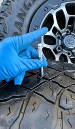 TRX set with Goodyear Wrangler AT 325/65/[hidden information] Tires & OEM TPMS.  Tires have about 7-9/32 18x9 6x139.7 - Image 7
